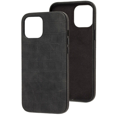 Чехол накладка Leather Croc iPhone 11 Черная