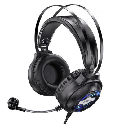 Накладные игровые наушники-гарнитура с микрофоном Hoco W101 Streamer Black, Черные