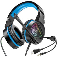 Накладные игровые наушники-гарнитура с микрофоном Hoco W104 Drift Blue, Синие Накладные игровые наушники-гарнитура с микрофоном Hoco W104 Drift Blue, Синие