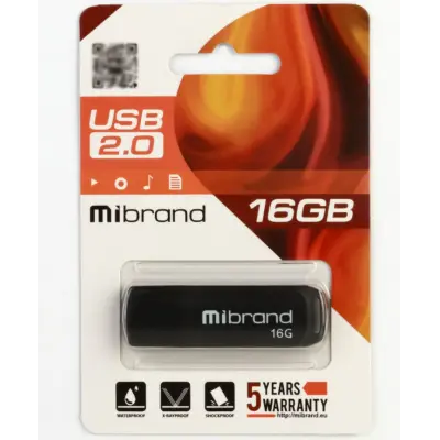 Флеш память USB 16Gb Mibrand Mink USB 2.0  Black, Черный