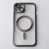Чехол Накладка Metal Matte MagSafe iPhone 13 Темно-фиолетовая