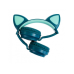 Беспроводные Bluetooth-наушники Cat Ear VZV-850M с ушками и LED подсветкой, темно-синие