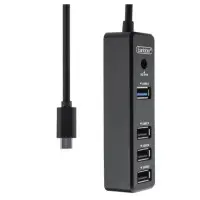USB хаб  Earldom ET-HUB08 Type-C 4 in1 Чорний