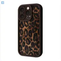 Чехол накладка Pretty iPhone 15 Pro Коричневая/Леопард