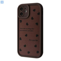 Чехол накладка Pretty iPhone 11 Коричневая/Сердца Чехол накладка Pretty iPhone 11 Коричневая/Сердца