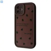 Чехол накладка Pretty iPhone 11 Коричневая/Сердца