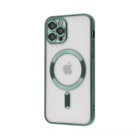Чехол Накладка Metal Matte MagSafe iPhone 12 Pro Темно-зелёная