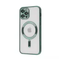 Чехол Накладка Metal Matte MagSafe iPhone 12 Pro Темно-зелёная