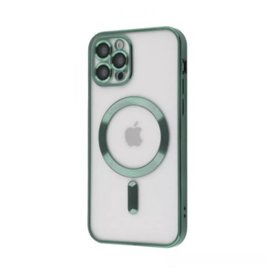 Чохол Накладка Metal Matte MagSafe iPhone 12 Pro Темно-зелена
