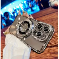 Чохол накладка Magnetic Stand Rhinestones Clear iPhone 15 Pro Срібна Чохол накладка Magnetic Stand Rhinestones Clear iPhone 15 Pro Срібна