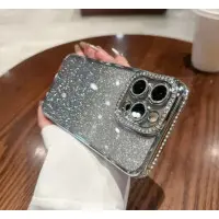 Чохол накладка Magnetic Stand Rhinestones Shining iPhone 16 Pro Max Срібна