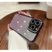 Чехол накладка Magnetic Stand Rhinestones Shining iPhone 16 Pro Max Фиолетовая