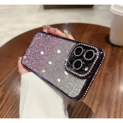 Чохол накладка Magnetic Stand Rhinestones Shining iPhone 16 Pro Max Фіолетова