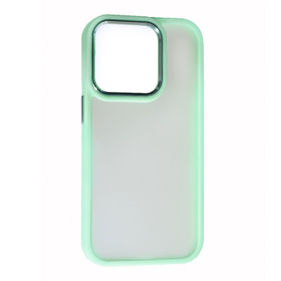 Чехол накладка Matte Metal Buttons iPhone 14 Pro Зеленая