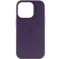 Чохол накладка Leather Case with MagSafe iPhone 14 Pro Max Темно-фіолетова