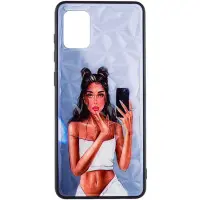 Чехол накладка Prisma Ladies Samsung A315 (A31) Черная в белом