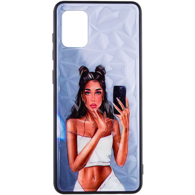 Чехол накладка Prisma Ladies Samsung A315 (A31) Черная в белом