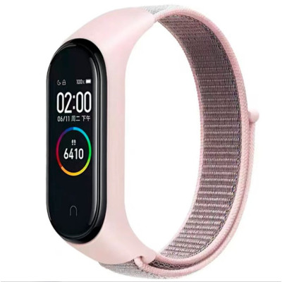 Ремешок Нейлон Mi Band 3/4/5/6 Розовый