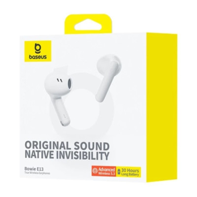 Безпровідні навушники TWS Baseus Bowie E13 White, білий