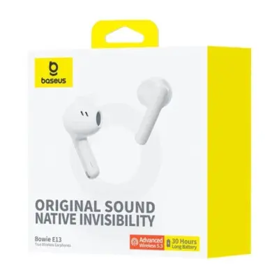 Безпровідні навушники TWS Baseus Bowie E13 White, білий