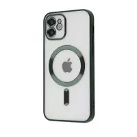 Чехол Накладка Metal Matte MagSafe iPhone 14 Pro Темно-зеленая