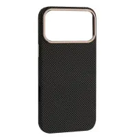 Чехол накладка Carbon MagSafe iPhone 17 Pro Черно-серая