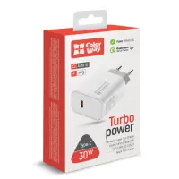 Сетевое зарядное устройство Colorway Power Delivery Port PPS (30W) White, Белый Сетевое зарядное устройство Colorway Power Delivery Port PPS (30W) White, Белый