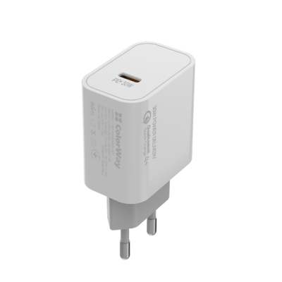 Мережевий зарядний пристрій Colorway Power Delivery Port PPS (30W) White, Білий
