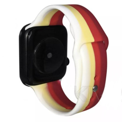 Ремінець Apple Watch 38мм Силікон Art Червоний/Білий