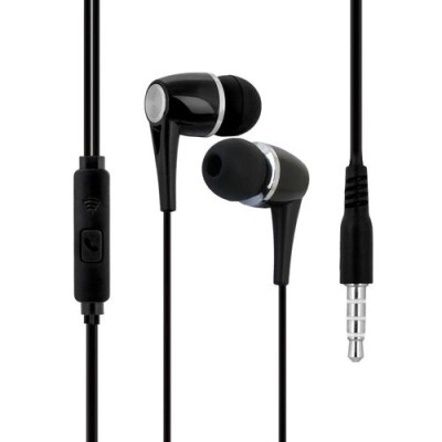 Провідні вакуумні навушники-гарнітура XO EP21 Music Earphone Black, чорний