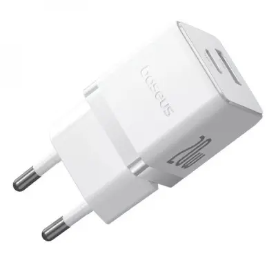 Мережевий зарядний пристрій Baseus Palm 20W (Type-C+USB) + Type-C to Type-C 60W White, Білий