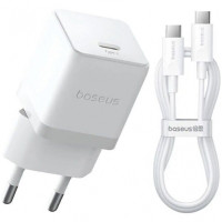 Мережевий зарядний пристрій Baseus Palm Type-C to Type-C White, Білий