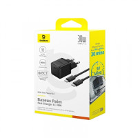 Мережевий зарядний пристрій Baseus Palm 30W Type-C to Type-C Black, Чорний