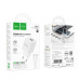 Мережевий зарядний пристрій Hoco C147A 1PD+1USB 20W + Type-C to Type-C  White, Білий