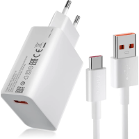 Мережевий зарядний пристрій Xiaomi 33W + Кабель Type-C White, Білий (MDY-12-ES)