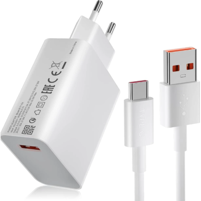 Мережевий зарядний пристрій Xiaomi 33W + Кабель Type-C White, Білий (MDY-12-ES)