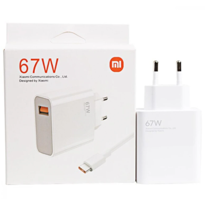 Мережевий зарядний пристрій Xiaomi 67W + Кабель Type-C White, Білий (MDY-12-ES)