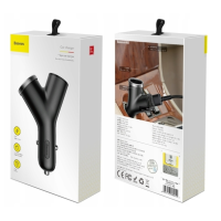 Автомобільний зарядний пристрій Baseus Y-Type 3.4A +Lighter Black, Чорний Автомобільний зарядний пристрій Baseus Y-Type 3.4A +Lighter Black, Чорний