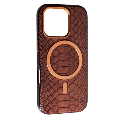 Чехол Накладка Puloka Snake MagSafe iPhone 16 Pro Бронза