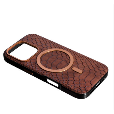 Чехол Накладка Puloka Snake MagSafe iPhone 16 Pro Бронза