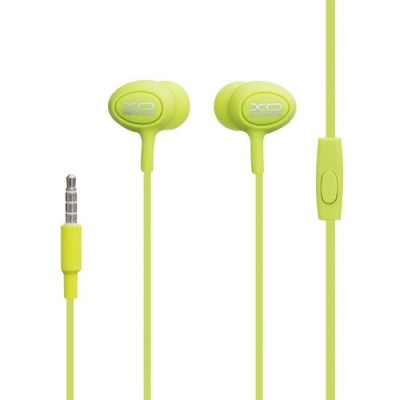 Проводные вакуумные наушники-гарнитура XO S6 Candy Green, зеленый