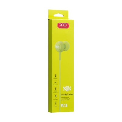 Провідні вакуумні навушники-гарнітура XO S6 Candy Green, зелений