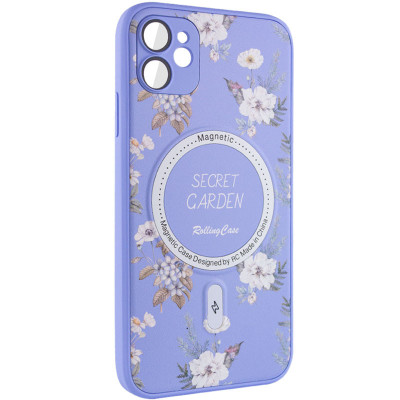 Чехол накладка Secret Garden with MagSafe iPhone 12 Сиреневая