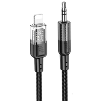 Кабель AUX Hoco UPA27 1м Чорний (3.5 male to Lightning)