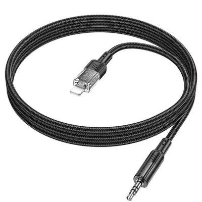 Кабель AUX Hoco UPA27 1м Черный (3.5 male to Lightning)