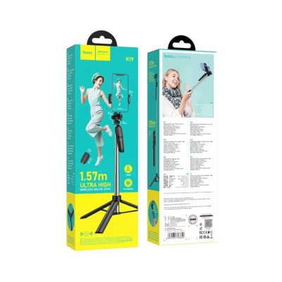 Монопод Bluetooth Tripod Hoco K19 Black, Чёрный