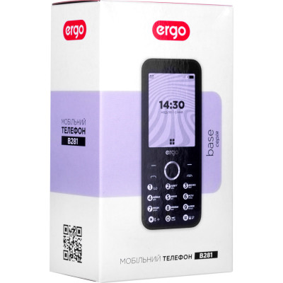 Мобильный телефон Ergo B281 Dual Sim Black, черный