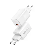 Сетевое зарядное устройство Wiwu Wi-UO12 USB-C+USB-A 65W White, Белый