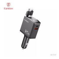 Автомобільний зарядний пристрій Earldom ES-CC47 USB-C+USB-A Black, Чорний