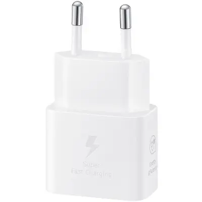 Мережевий зарядний пристрій Samsung 25W + Кабель Type-C White, Білий